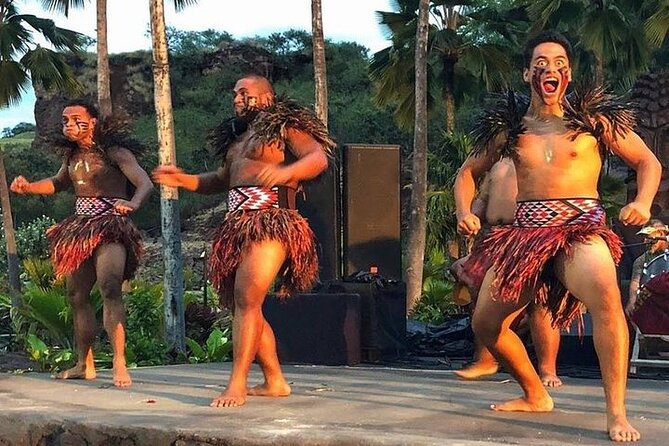 Chief's Luau Admission Including Transfers - A permanent home with a waterfall backdrop