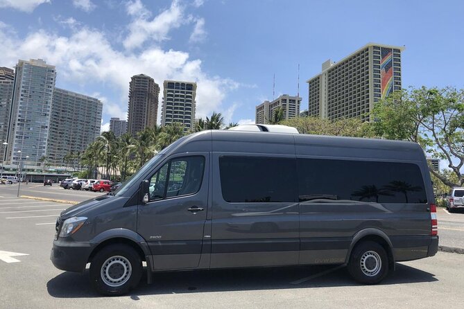 HNL Airport & Waikiki Private Transfer by Brand New Mercedes Van - The arrival service, step by step