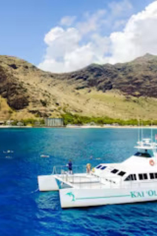 Oahu: Snorkeling & Dolphin Watch Cruise w/ Luau Style Buffet - The Catamaran Makes a Difference