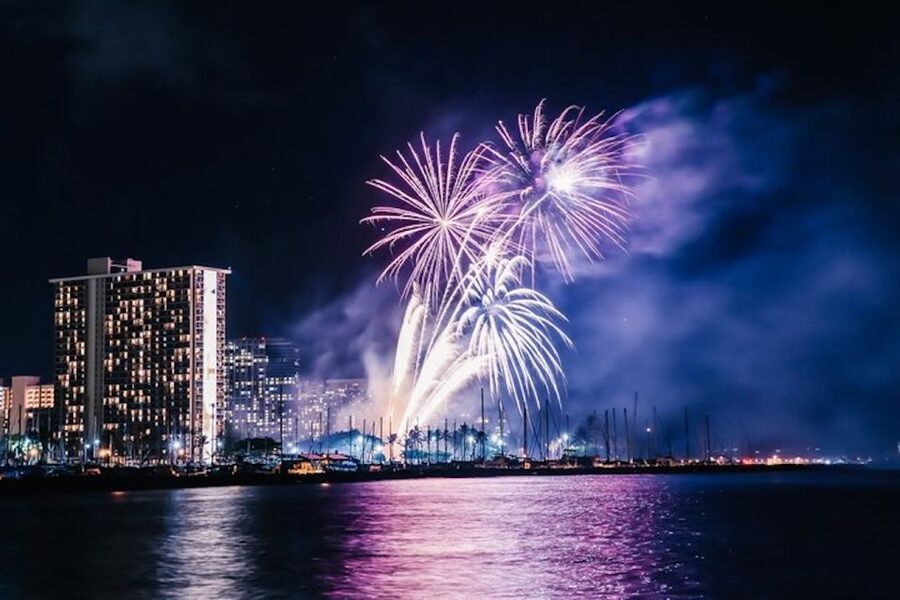 Oahu: Waikiki Friday Night Fireworks Catamaran (Wahine Koa) - The party-boat atmosphere