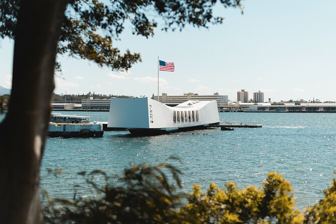 PRIVATE Pearl Harbor: Arizona Memorial, Missouri Ship & City Tour - The USS Arizona Memorial and a quiet moment at sea
