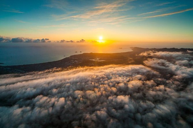 Waikiki Sunset - 50 Min Helicopter Tour - Doors Off or On - Honolulu, Waikiki, and Diamond Head at golden hour