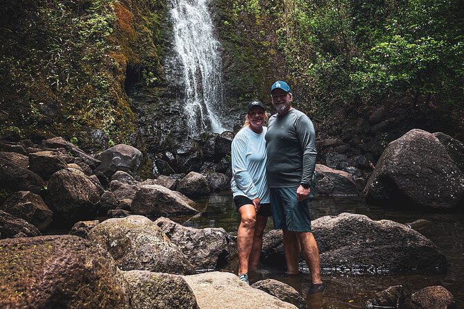 Waterfall Hike in Hawai'i Rainforest Trail - Walking through bamboo, guava, and taro